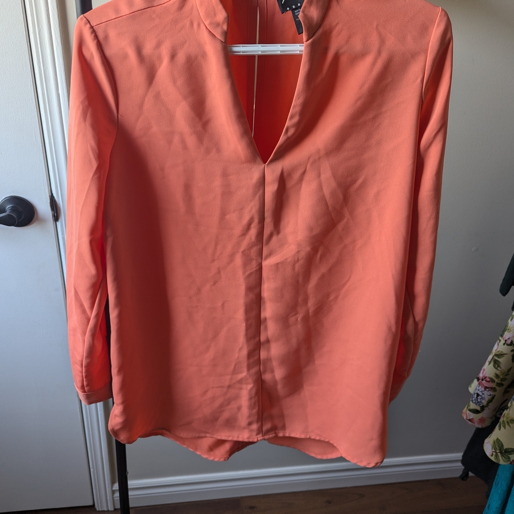 Lord & Taylor Women's Orange Blouse In Excellent Condition